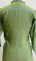 将图像加载到图库查看器中， Shamina Women&#39;s Lakhnavi Handcrafted Chanderi Silk Chikankari Top - HONC0166339
