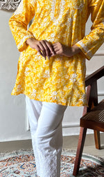 Load image into Gallery viewer, Women's Lakhnavi Handcrafted Cotton Chikankari Top - HONC0346973