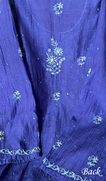 Load image into Gallery viewer, Saziya Women&#39;s Lakhnavi Handcrafted Mul Chanderi Semi - Stitched Kurta And Dupatta Set - HONC0307235
