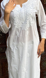 Load image into Gallery viewer, Women&#39;s Lucknowi Handcrafted Cotton Chikankari Kurti - HONC0217261
