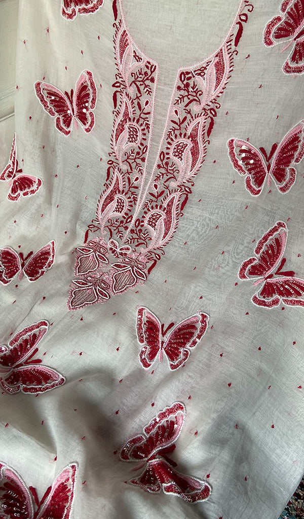 Titlee Women's Lakhnavi Handcrafted Mul Chanderi Unstitched Kurta And Dupatta Set - HONC0347333