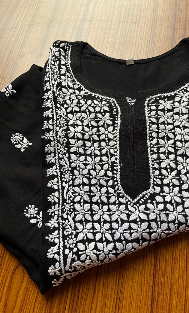 Women's Lucknowi Handcrafted Modal Cotton Chikankari Kurti - HONC0298738