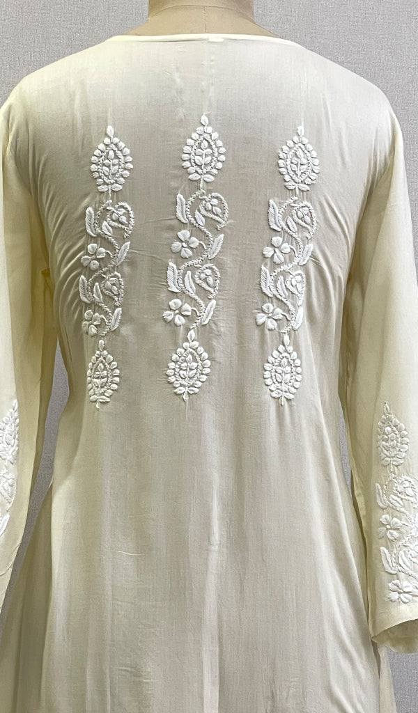 Women's Lucknowi Handcrafted Modal Cotton Chikankari Kurti - HONC0212074