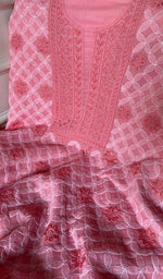 Load image into Gallery viewer, Women's Lakhnavi Handcrafted Cotton Unstitched Chikankari Suit Material - HONC0365122