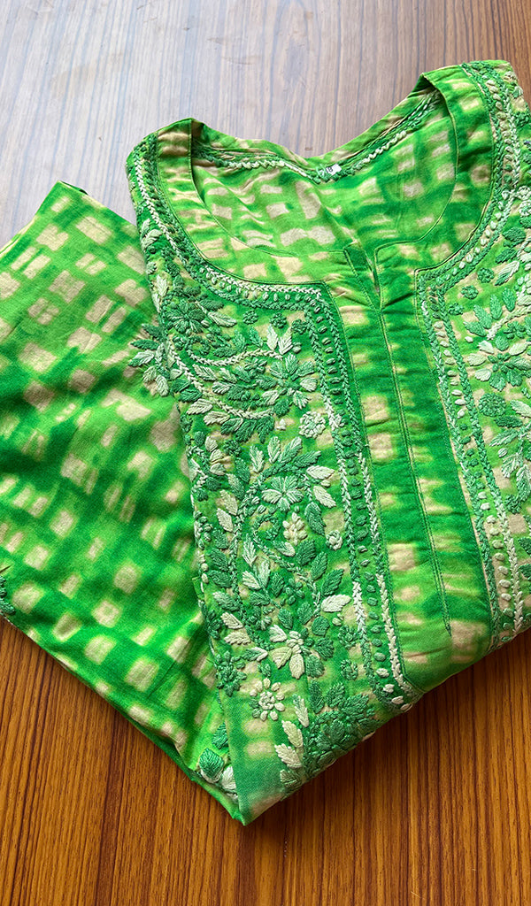Women's Lakhnavi Handcrafted Cotton Chikankari Kurti - NC4443