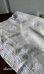 Load image into Gallery viewer, Women&#39;s Lakhnavi Handcrafted Organza Chikankari Unstitched Kurti Fabric - NC062763
