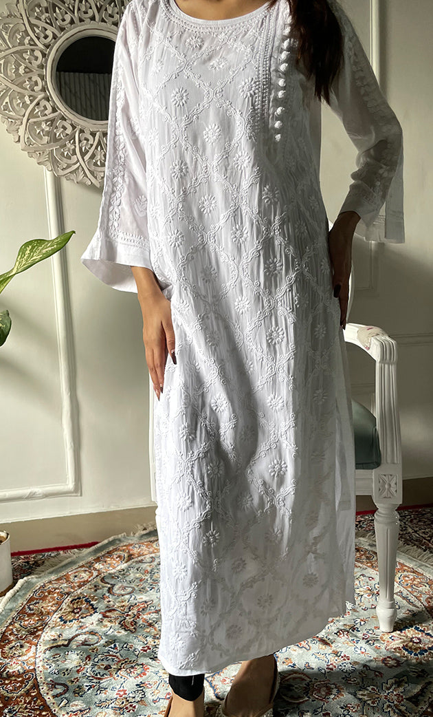 Women's Lucknowi Handcrafted Cotton Chikankari Kurti - HONC0330067