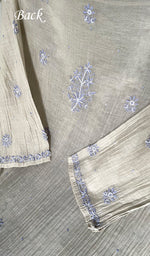 Load image into Gallery viewer, Saziya Women's Lakhnavi Handcrafted Mul Chanderi Semi - stitched Chikankari Full Suit Material - HONC0321286