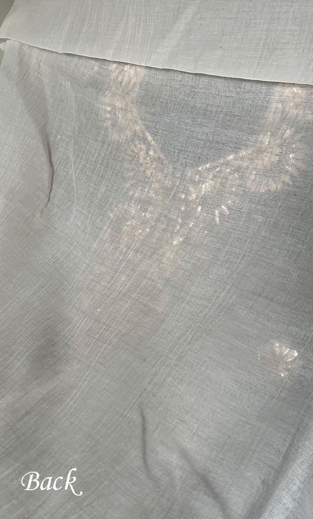 Women's Lakhnavi Handcrafted Mul Chanderi Unstitched Kurta And Dupatta Set- HONC0338724