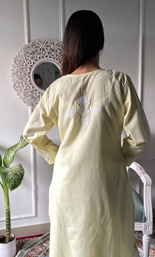 Women's Lucknowi Handcrafted Cotton Chikankari Kurti - HONC0330802