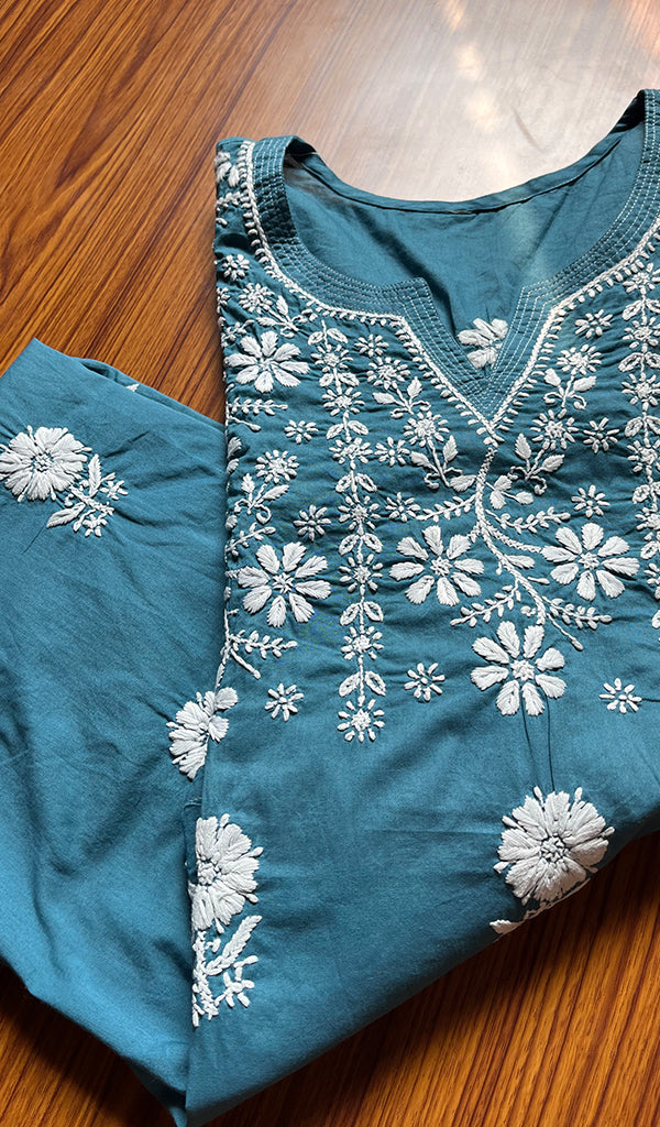 Women's Lucknowi Handcrafted Cotton Chikankari Kurti - HONC0300978