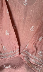 将图像加载到图库查看器中， Women's Lakhnavi Handcrafted Mul Chanderi Semi - Stitched Kurta And Dupatta Set - HONC0284761