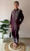 Devanshi Women's Lakhnavi Handcrafted Cotton Chikankari Kurta And Palazzo Set - HONC0358515