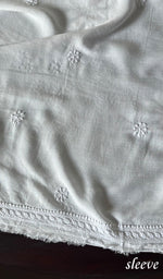 Load image into Gallery viewer, Women&#39;s Lakhnavi Handcrafted Modal Cotton Chikankari Unstitched Kurti Fabric - HONC0242109
