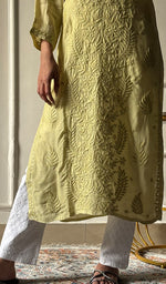 Load image into Gallery viewer, Sameena Women's Lakhnavi Handcrafted Muslin Chikankari Kurti - HONC0337439