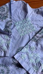 Load image into Gallery viewer, Women&#39;s Lucknowi Handcrafted Cotton Chikankari Kurti - HONC0300974
