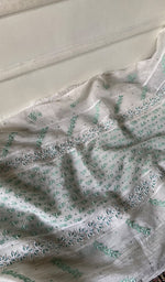 Load image into Gallery viewer, Saziya Women's Lakhnavi Handcrafted Mul Chanderi Semi - Stitched Kurta And Dupatta Set - HONC0357405
