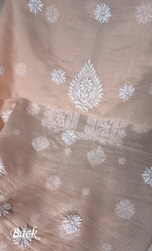 Women's Lakhnavi Handcrafted Kota Cotton Unstitched Kurta And Dupatta Set- HONC0318738