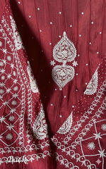 Load image into Gallery viewer, Tripty Women's Lakhnavi Handcrafted Mul Chanderi Semi - Stitched Anarkali And Dupatta Set - HONC0199664