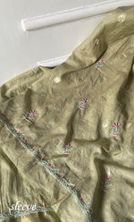 Load image into Gallery viewer, Women's Lakhnavi Handcrafted Mul Chanderi Unstitched Chikankari Full Suit Material - HONC0316855