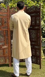 Load image into Gallery viewer, Men&#39;s Lucknowi Handcrafted Cotton Chikankari Kurta - HONC0126750
