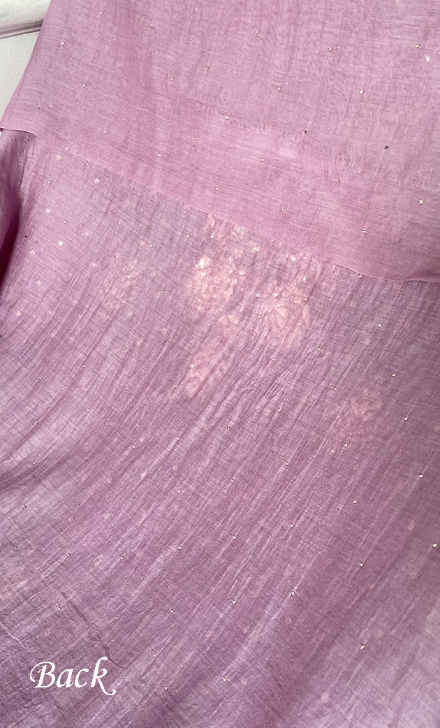 Women's Lakhnavi Handcrafted Mul Chanderi Unstitched Kurta And Dupatta Set - HONC0314239