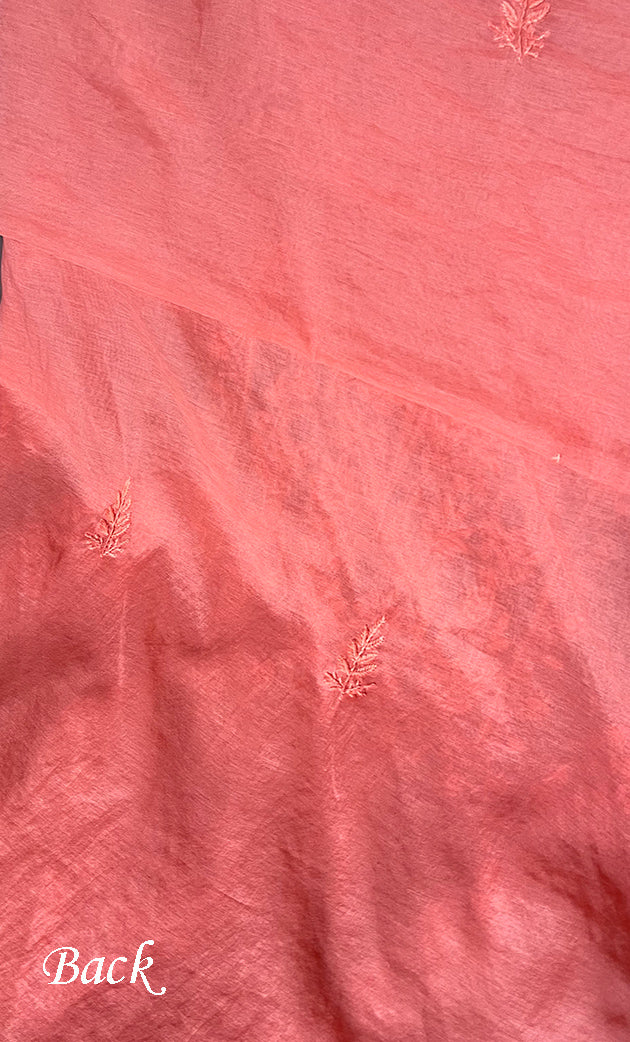 Women's Lakhnavi Handcrafted Mul Chanderi Chikankari Full Suit Material - HONC0307423