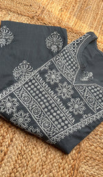 将图像加载到图库查看器中， Women&#39;s Lucknowi Handcrafted Cotton Chikankari Kurti - HONC0300976
