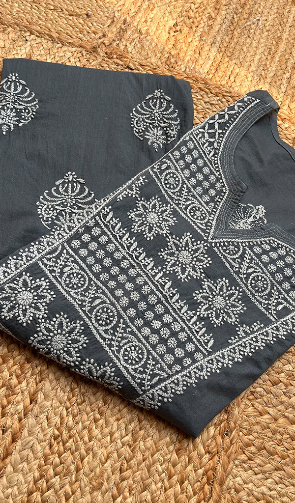 Women's Lucknowi Handcrafted Cotton Chikankari Kurti - HONC0300976
