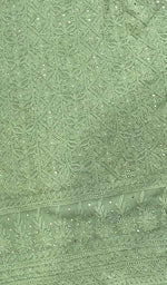 将图像加载到图库查看器中， Women&#39;s Lakhnavi Handcrafted Viscose Georgette Chikankari Unstitched Kurti Fabric - HONC0206908
