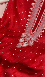 Load image into Gallery viewer, Jazba Women's Lakhnavi Handcrafted Mul Chanderi Unstitched Chikankari Full Suit - HONC0370175