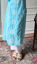 Load image into Gallery viewer, Women's Lakhnavi Handcrafted Kota Cotton Chikankari Kurti - HONC03604470
