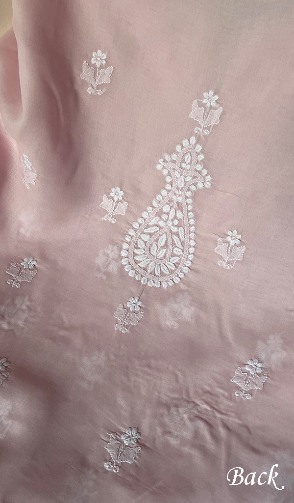 Alina Women's Lakhnavi Handcrafted Cotton Unstitched Chikankari Suit Material - HONC0274642