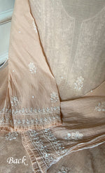 Load image into Gallery viewer, Women's Lakhnavi Handcrafted Mul Chanderi Semi - Stitched Kurta And Dupatta Set - HONC0295397