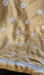 Load image into Gallery viewer, Women&#39;s Lucknowi Handcrafted Cotton Chikankari Unstitched Kurti Fabric - HONC096031
