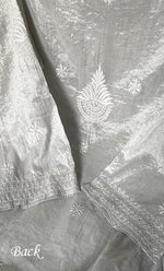 Load image into Gallery viewer, Women's Lakhnavi Handcrafted Tissue Chanderi Semi-Stitched Kurta And Dupatta Set - HONC0323646