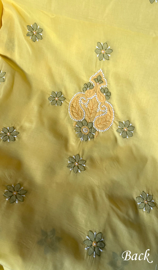 Women's Lakhnavi Handcrafted Cotton Chikankari Suit Material - HONC0291796