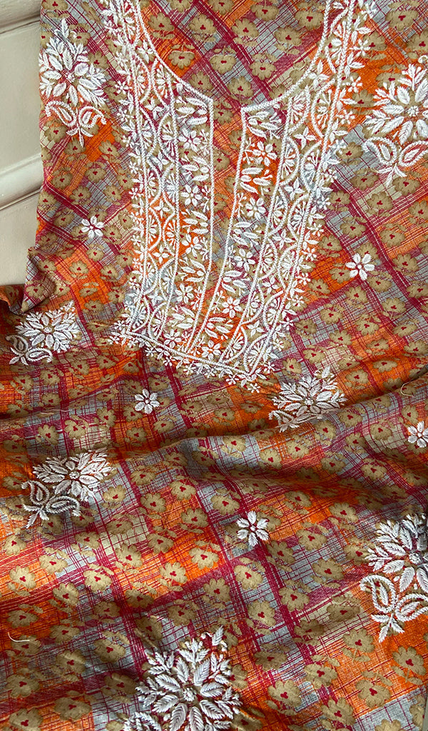 Women's Lakhnavi Handcrafted Cotton Chikankari Kurta And Kurta Dupatta Set - HONC0264800