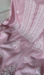 Load image into Gallery viewer, Women's Lakhnavi Handcrafted Chanderi Silk Unstitched Chikankari Full Suit - HONC0340141