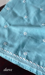 Load image into Gallery viewer, Women&#39;s Lakhnavi Handcrafted Cotton Chikankari Unstitched Kurti Fabric - HONC0318763
