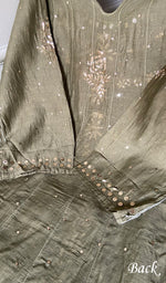 Load image into Gallery viewer, Women's Lakhnavi Handcrafted Mul Chanderi Semi - Stitched Anarkali And Dupatta Set - HONC0355011