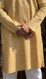 Load image into Gallery viewer, Men&#39;s Lucknowi Handcrafted Cotton Chikankari Kurta - HONC0123585
