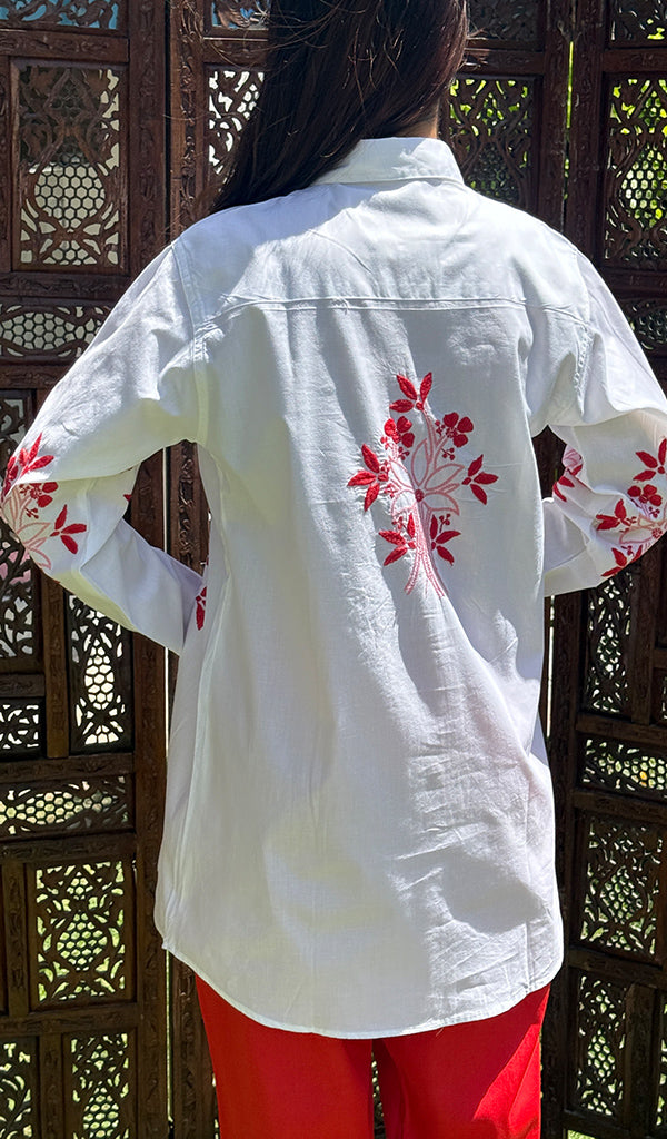 Nasrin Women's Lakhnavi Handcrafted Cotton Chikankari Top - HONC0281772