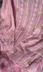 将图像加载到图库查看器中， Izna Women&#39;s Lakhnavi Handcrafted Mul Chanderi Semi - Stitched Anarkali And Dupatta Set - HONC0302882
