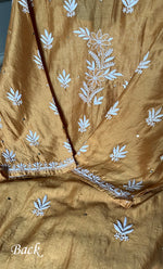 Load image into Gallery viewer, Women&#39;s Lakhnavi Handcrafted Chanderi Silk Semi - Stitched Kurta And Dupatta Set - HONC0258039
