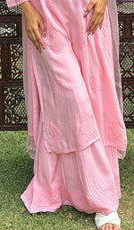 Load image into Gallery viewer, Women&#39;s Lakhnavi Handcrafted Modal Cotton Chikankari Kurta Dupatta And Palazzo Set - HONC0247744
