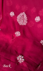 将图像加载到图库查看器中， Women's Lucknowi Handcrafted Faux-Georgette Chikankari Suit Material - HONC0311926