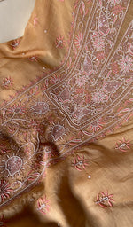 将图像加载到图库查看器中， Women's Lakhnavi Handcrafted Mul Chanderi Unstitched Chikankari Full Suit - HONC0343187
