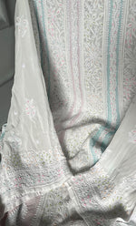 Load image into Gallery viewer, Women&#39;s Lucknowi Handcrafted Viscose Georgette Semi - Stitched Chikankari Anarkali and Dupatta Set- HONC0304400
