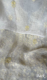 Load image into Gallery viewer, Women&#39;s Lakhnavi Handcrafted Pure Organza Chikankari Unstitched Kurta And Dupatta Set- HONC0271900

